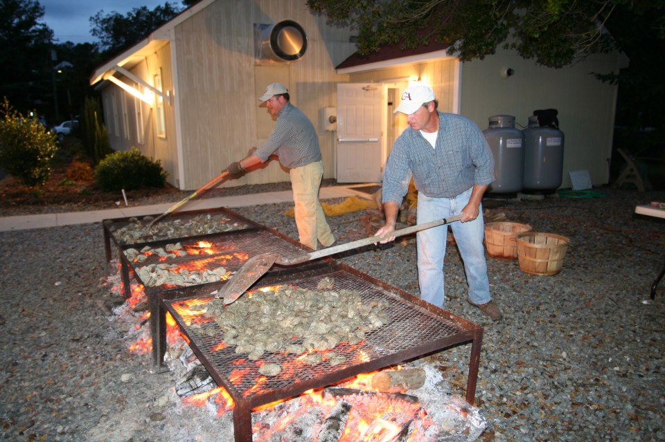 oyster pits at Chesapeake Academy