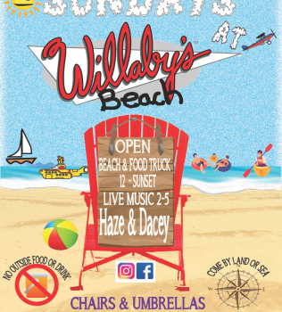 Sundays @ Willaby’s Beach; Music by Haze & Dacey